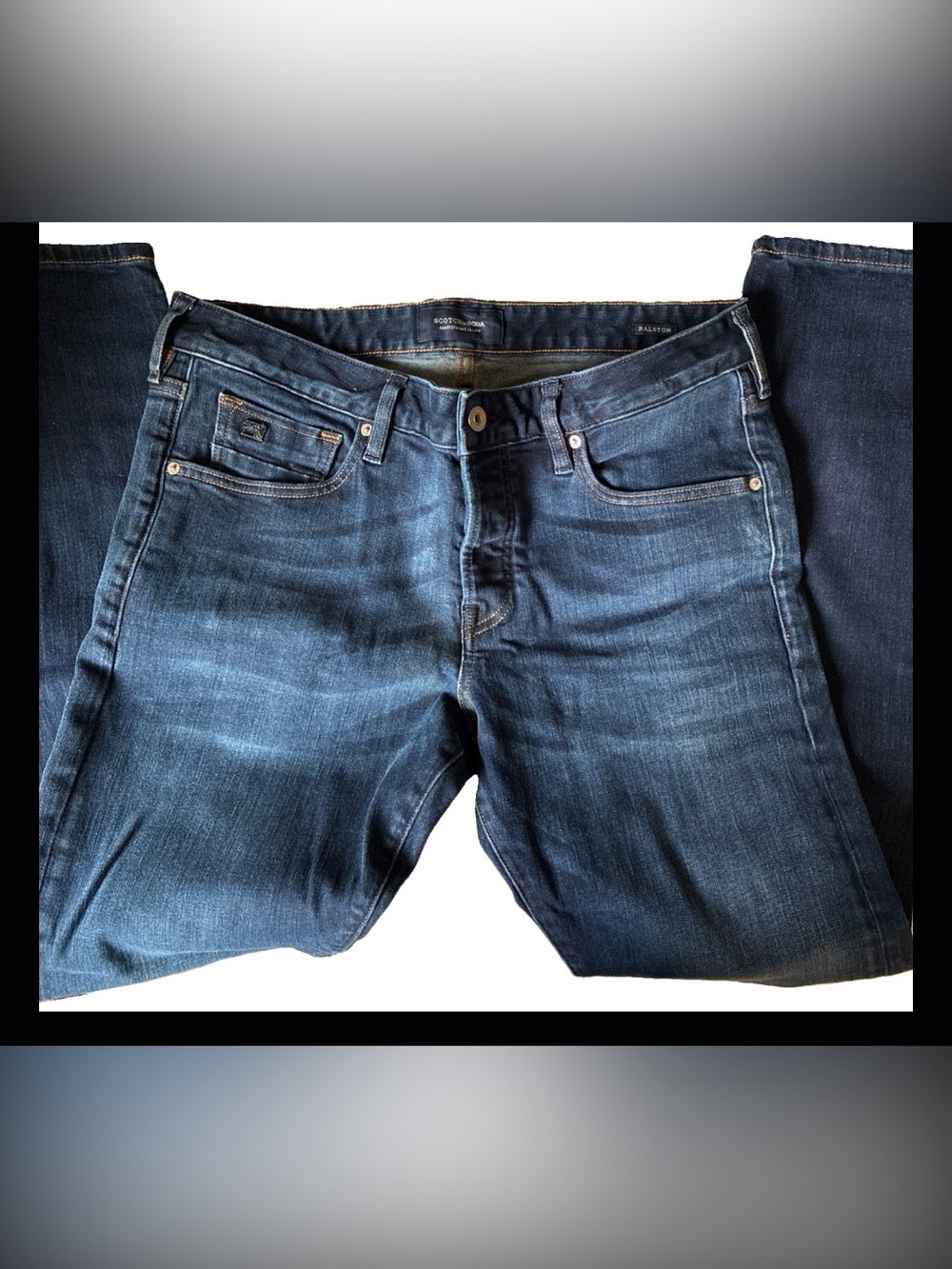 SCOTCH&SODA Amsterdams RALSTON Slim Fit Button Fly Dark Wash Jeans 34x32 EUC